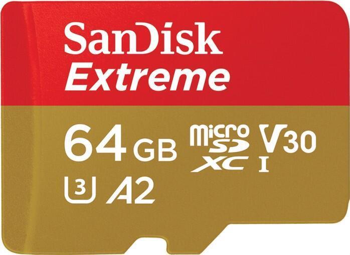 SanDisk Extreme Flash-Speicherkarte (microSDXC-an-SD-Adapter inbegriffen) (SDSQXAH-064G-GN6MA)
