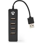 Nedis UHUBU2420BK Schnittstellen-Hub USB 2.0 480 Mbit/s Schwarz (UHUBU2420BK)