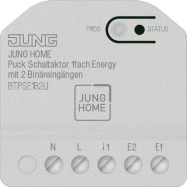 Jung BT P SE1 B2 U JUNG HOME Puck Schaltaktor 1f Energy m.2 Binäreingängen (BTPSE1B2U)