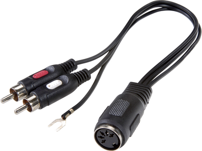 SpeaKa Professional Cinch / DIN-Anschluss Audio Y-Adapter [1x DIN-Buchse 5pol. - 2x Cinch-Stecker] Schwarz (SP-7869832)