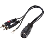 SpeaKa Professional Cinch / DIN-Anschluss Audio Y-Adapter [1x DIN-Buchse 5pol. - 2x Cinch-Stecker] Schwarz (SP-7869832)