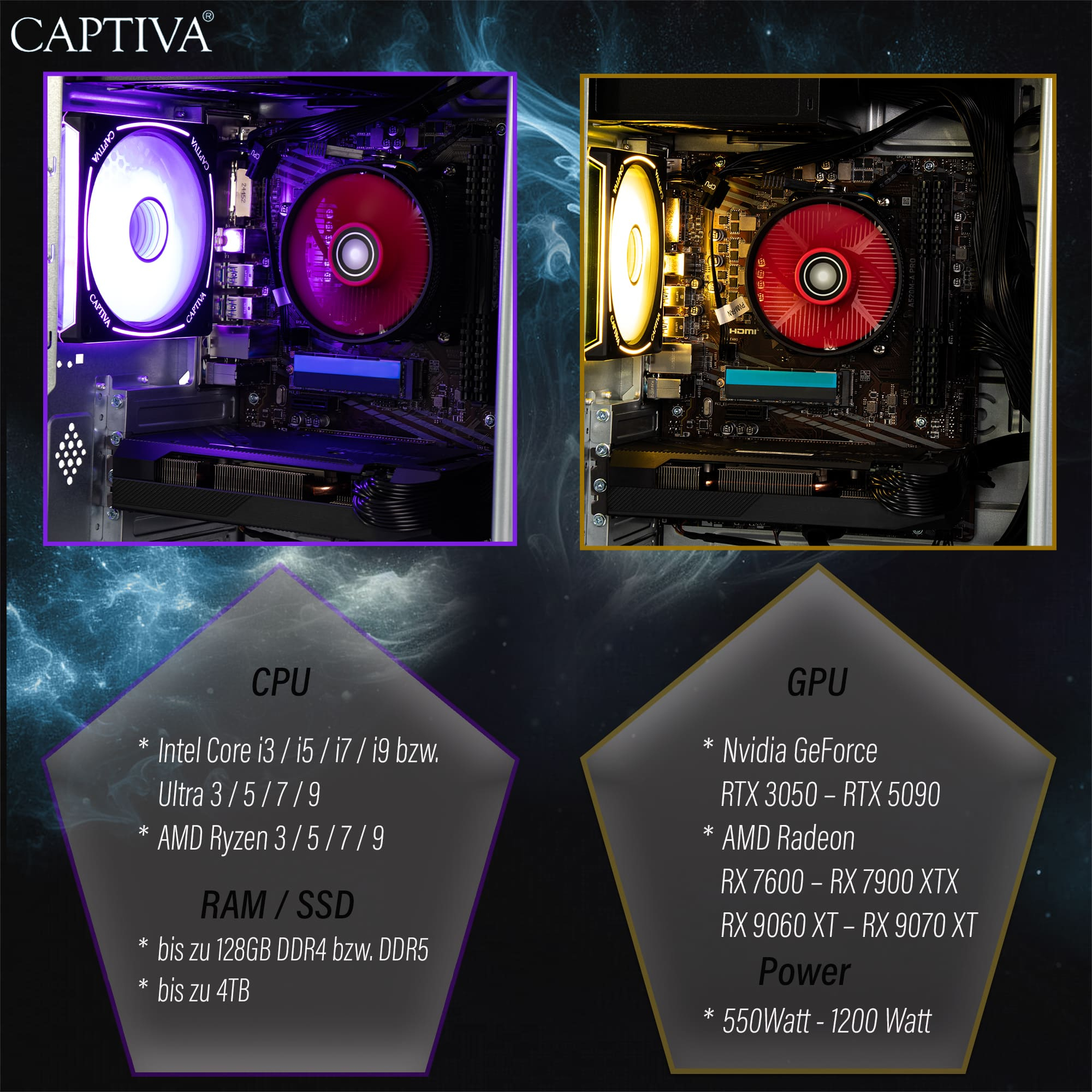 CAPTIVA Power Starter R84-354 AMD Ryzen 7 5700G 32 GB RAM 1 TB SSD Schwarz