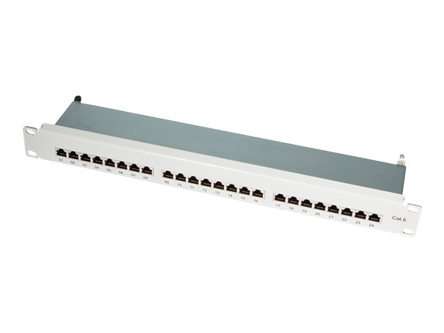 LogiLink NP0040A Patch Panel 1U 19" CAT 6e STP Hellgrau, RAL 7035