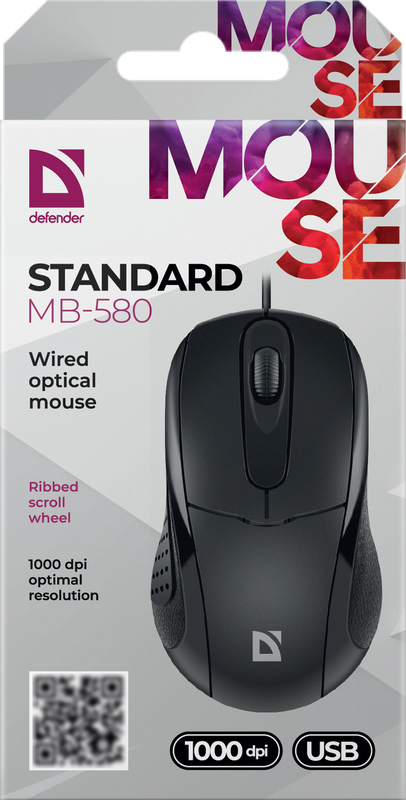 Defender STANDARD MB-580 Maus USB Typ-A Optisch 1000 DPI Schwarz
