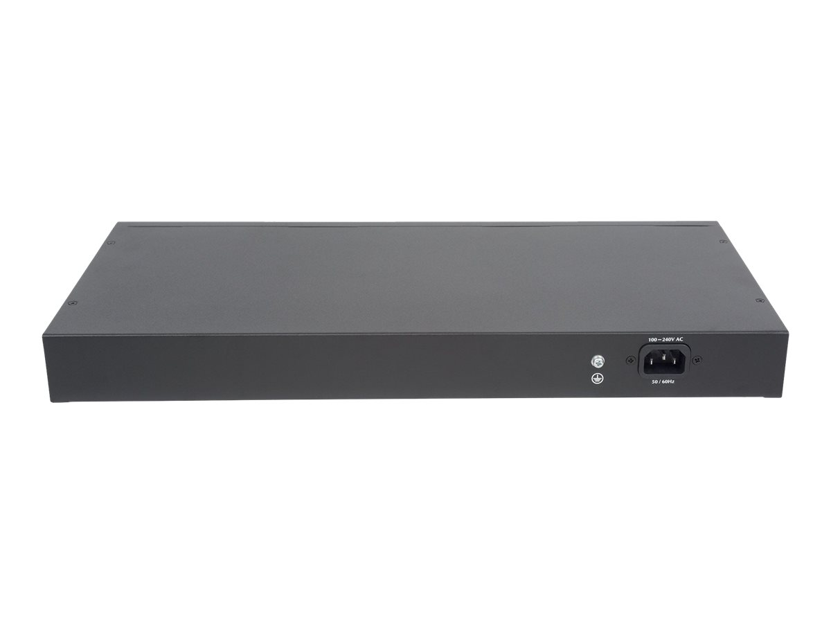 Intellinet 16-Port Gigabit Ethernet PoE+ Switch mit 2 SFP Ports LCD Display Schwarz
