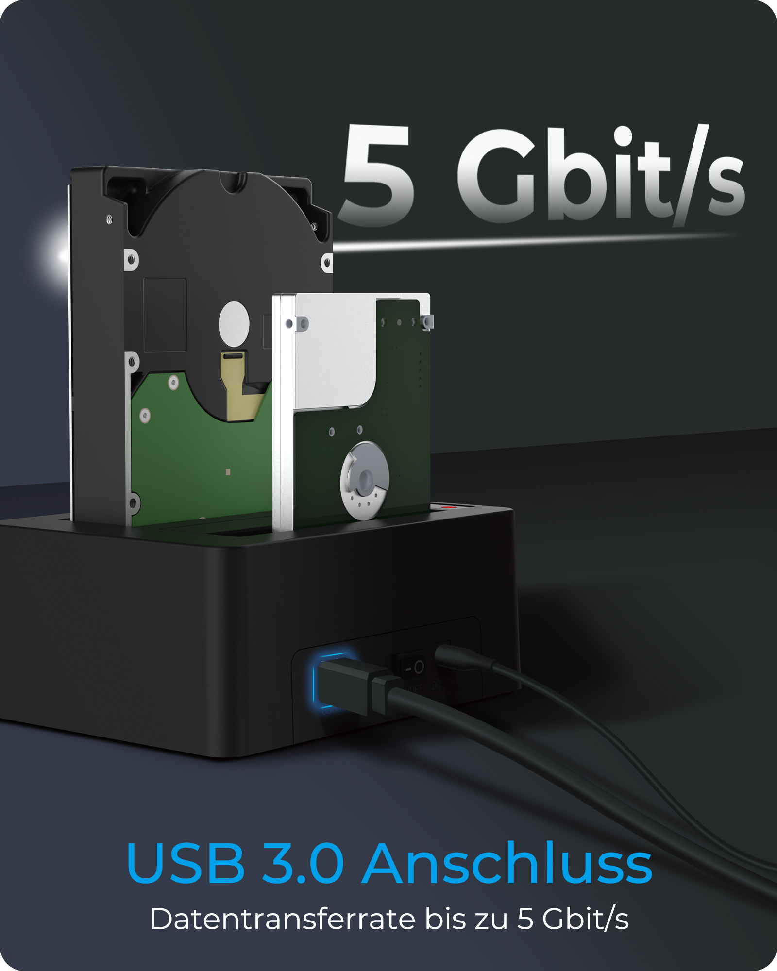 ICY BOX IB-1232CL-U3 HDD-Dockingstation USB 3.0 Schwarz