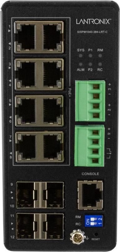 LAN SWITCH, Managed Hardened PoE+ Switch, (8) 10/100/1000Base-T (SISPM1040-384-LRT-C)