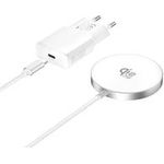 4smarts Kabelloses Lade-Set Qi2/MagSafe-kompa 25W 1.5m weiß (541708)