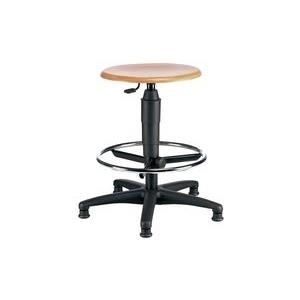Topstar Drehhocker "TEC 60 - Holz" Counter, Sitz Buche natur stufenlose Sitzhöhenverstellung mit Toplift (TÜV geprüft) (72260 HO1T)
