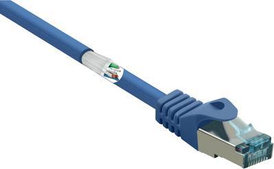 RF-5233510 RJ45 Netzwerkkabel Patchkabel CAT 6a S/FTP 30 m Blau mit Rastnasenschutz (RF-5233510)