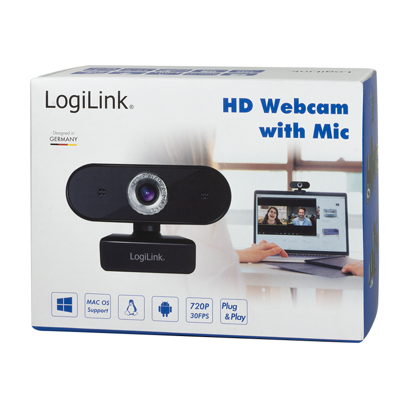LogiLink UA0368 Webcam 1280 x 720 Schwarz