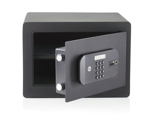 Yale YSFB/250/EB1 Tragbarer Tresor mit Zahlenschloss, Fingerabdruckschloss und Schlüsselschloss 20,5 l Schwarz