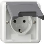 GIRA 445035 SCHUKO-SteckdoseKlappdeckel+BSF OT WG AP IP44 Grau (445035)