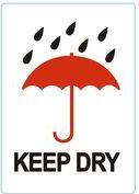 rillprint Hinweisetiketten "KEEP DRY" permanent klebend, Farbe: weiß / rot / schwarz, - 1 Stück (76960)