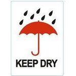 rillprint Hinweisetiketten "KEEP DRY" permanent klebend, Farbe: weiß / rot / schwarz, - 1 Stück (76960)