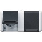 JUNG SCHUKO-Steckdose 2-fach 8220W WG800 IP44 waagr.Mont.4 Lei-E.1Abd. 8220W (8220W)