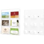 deflecto Visitenkartenhalter zur Wandmontage, 6 Fächer aus Polystyrol, für ca. 300 Visitenkarten (50 je Fach), - 1 Stück (70601)