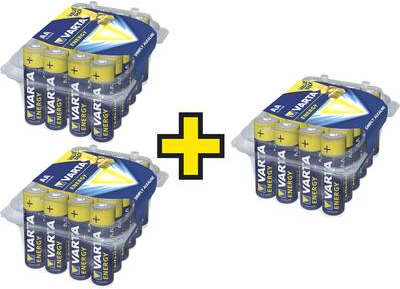 Varta Mignon (AA)-Batterie Alkali-Mangan Energy, Kauf 3 Sets - zahl 2, 1.5 V 72 St. (4106229224)