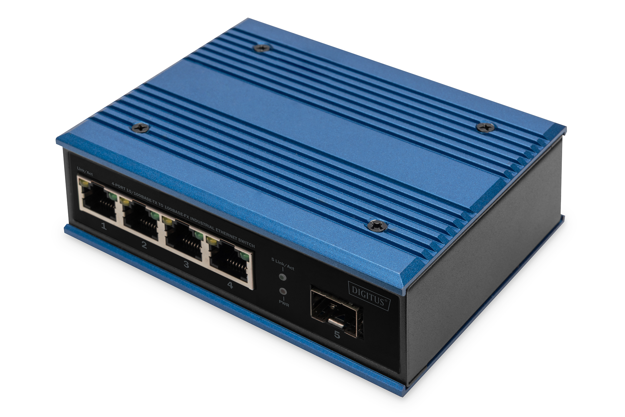 Digitus DN-651130 Industrial Ethernet Switch 4 Ports 1 SFP Schwarz, Blau