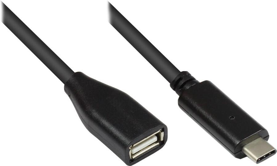 ALCASA AG Adapter USB A Stecker zu 3,5 mm stereo Klinkenstecker, schwarz, 0,1m, Good Connections® (U