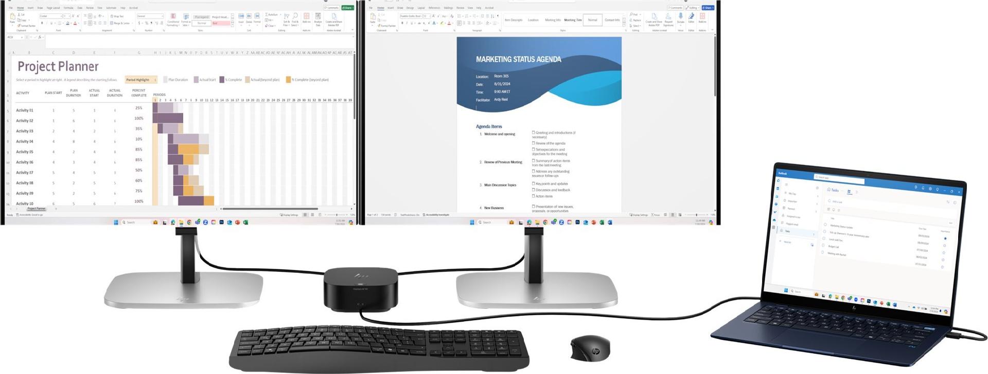 HP Series 5 Pro 524pn 24" WUXGA IPS LED-Monitor Jet Black, Silber (Halter)