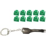 shiverpeaks ®-BASIC-S--Netzwerk RJ45-Port Blocker mit Schlüssel (1x Schlüssel, 10x Schlösser), grün (BS08-01031)