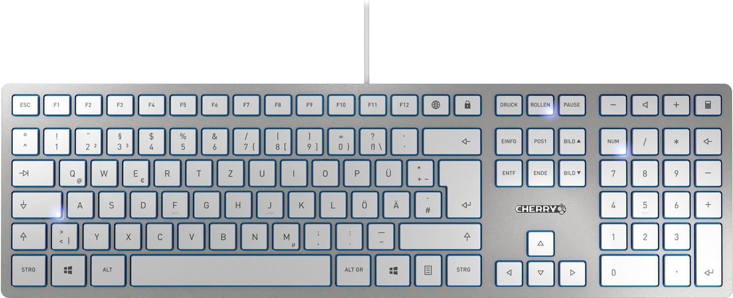 CHERRY KC 6000 Slim Corded Keyboard - USB - SILVER - US-Englisch mit EURO Symbol (US)