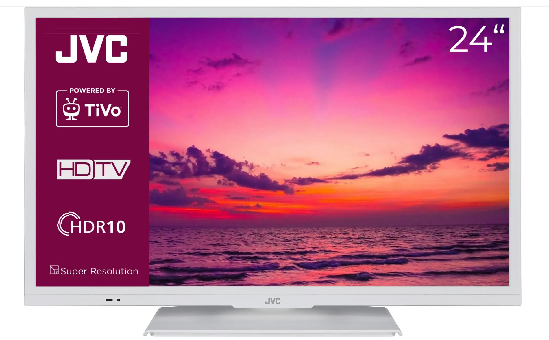 JVC LT-24VH5455W 24 Zoll Fernseher Smart TV Powered by TiVo - HD-Ready, HDR, Triple-Tuner [Energieklasse E] (LT-24VH5455W)