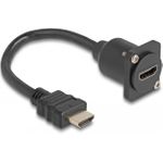 Delock D-Typ HDMI Kabel Stecker zu Buchse schwarz 20 cm (87966)