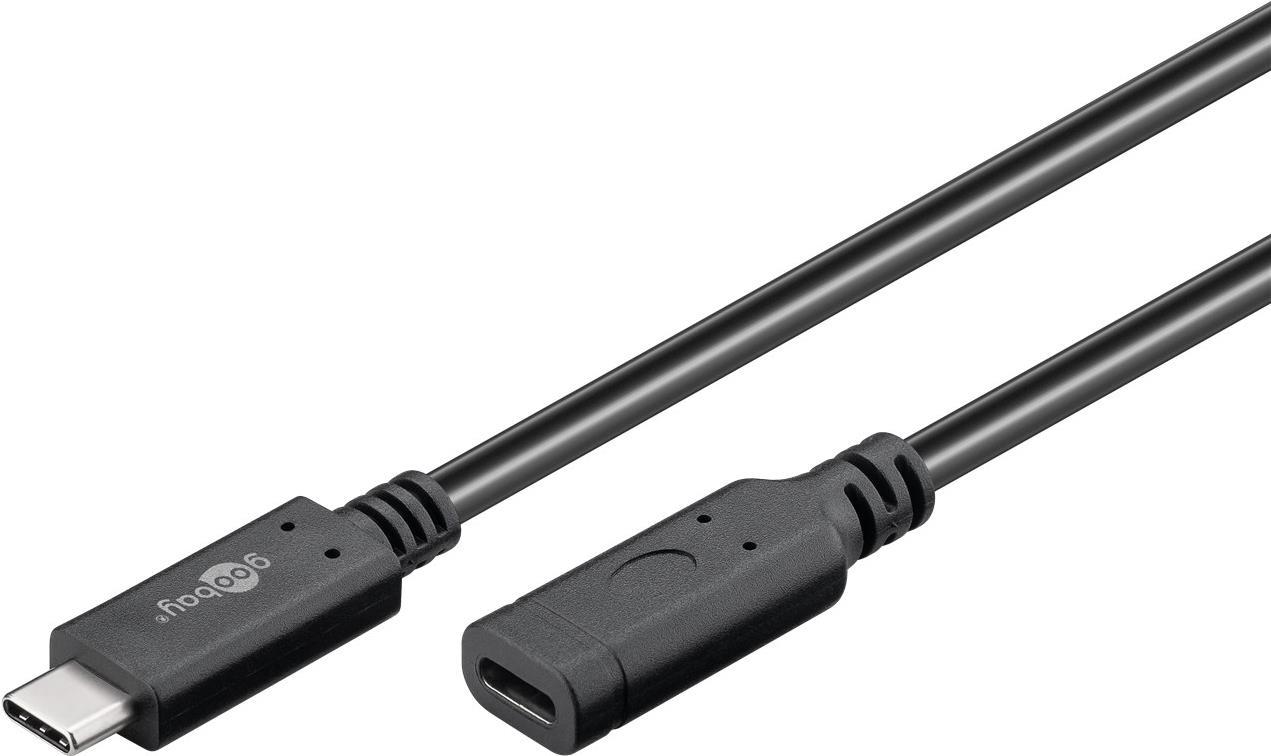 Goobay USB-C™-Verlängerung USB 3.2 Generation 2, 1 m, schwarz (61038)