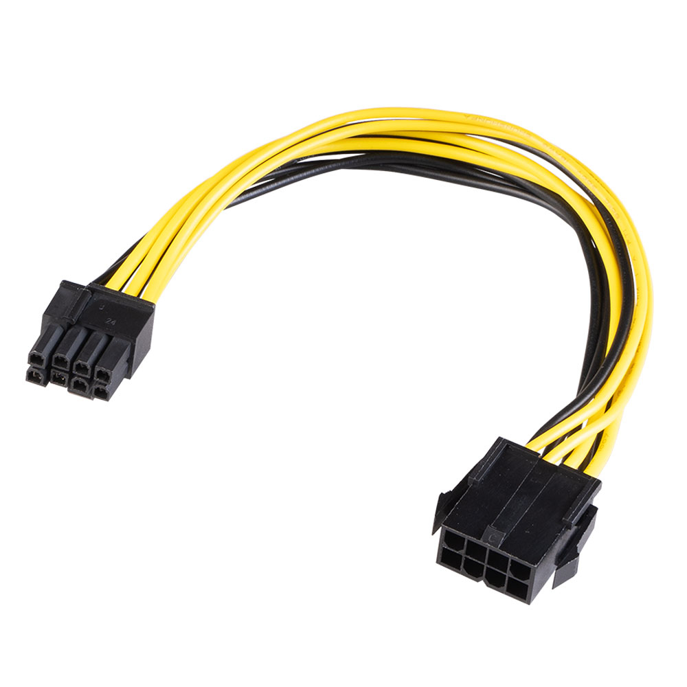 Akasa AK-CBPW23-20 Internes Stromkabel ATX 8-pin zu PCI-E 6+2 pin 0,2 m Gelb