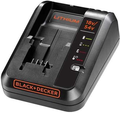 Black & Decker BDC2A. Energiequelle: AC, Ausgangsspannung: 54 V, Ladestrom: 2 A. Batterietechnologie: Lithium-Ion (Li-Ion), Spannungsbereich Batterieladung: 18 - 54 V. Produktfarbe: Schwarz (BDC2A-QW)