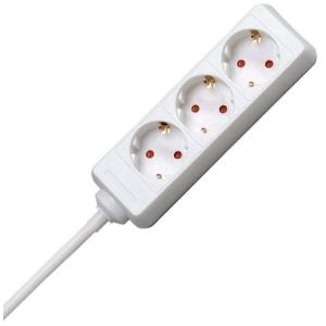 3-fach Steckdosenleiste, mit 45° gedrehten Töpfen, 5m Zuleitung H05VV-F3G1,5mm², 16A, 250V (128690659)