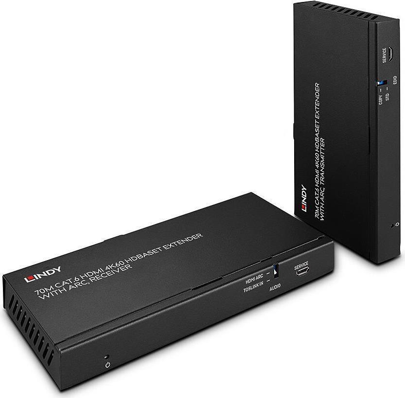 Lindy 70m Cat.6 HDMI 4K60, Audio, IR & RS-232 HDBaseT Extender mit ARC Verlängert HDMI- und ARC-Signale über HDBaseT auf bis zu 70m (38349)