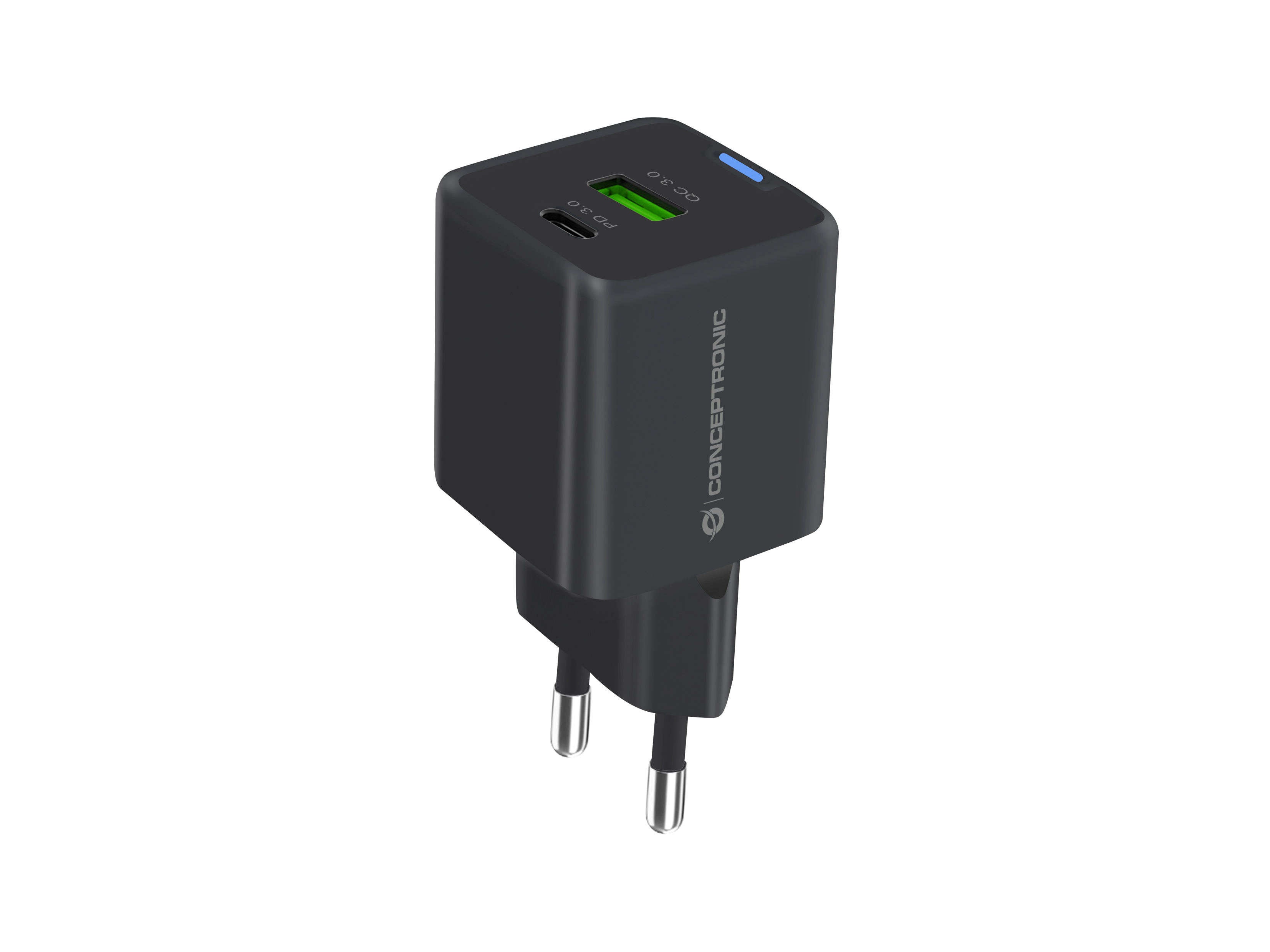 Conceptronic ALTHEA16B 33W Ladegerät 1x USB-C 1x USB-A Schwarz