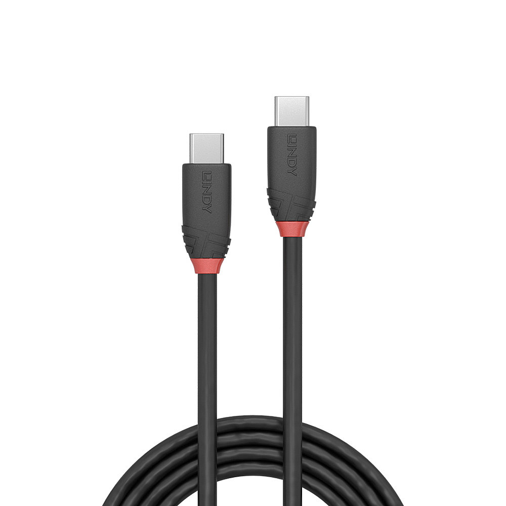 Lindy Black Line USB-C-Kabel USB 3.2 Gen 2x2 1 m 20 Gbit/s Power Delivery 60 W Schwarz