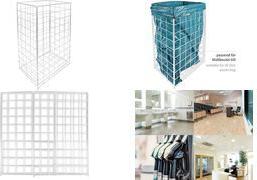 HYGOCLEAN Abfallkorb, Drahtgestell, 60 Liter, weiß aus Metall, weiß lackiert, freistehend & klappbar, - 1 Stück (88840)