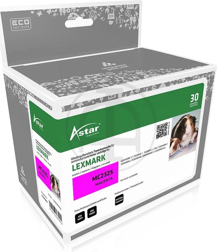 ASTAR AS20342 ASTAR LEXMARK C232HM0 MC Toner - magenta HC rebuilt 2300Seiten (AS20342)
