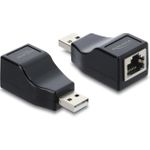 Delock Adapter USB 2.0 Typ-A Stecker zu Seriell RS-232 RJ45 Buchse schwarz (63290)