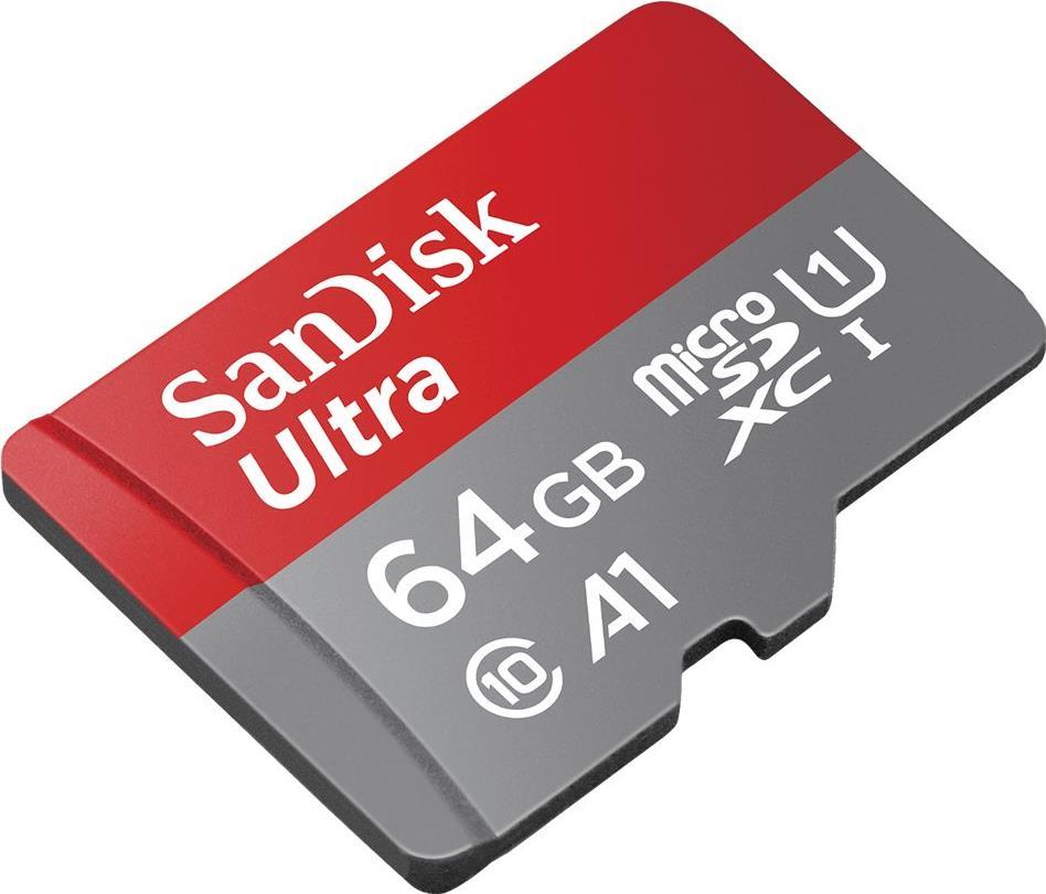 SanDisk Ultra Flash-Speicherkarte (microSDXC-an-SD-Adapter inbegriffen) (SDSQUAB-064G-GN6FA)