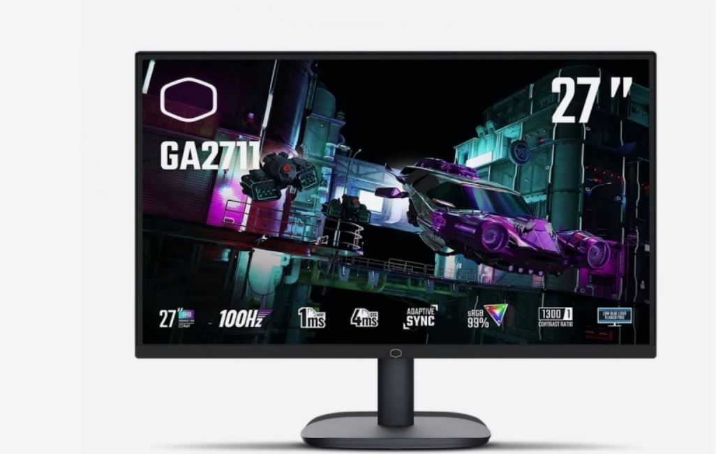 Cooler Master GA2711 LED-Monitor Gaming 69 cm 27" 2560 x 1440 QHD @ 100 Hz IPS 250 cd/m² 1300:1 HDR10 1 ms 2xHDMI DisplayPort [Energieklasse F] (CMI-GA2711-EU)