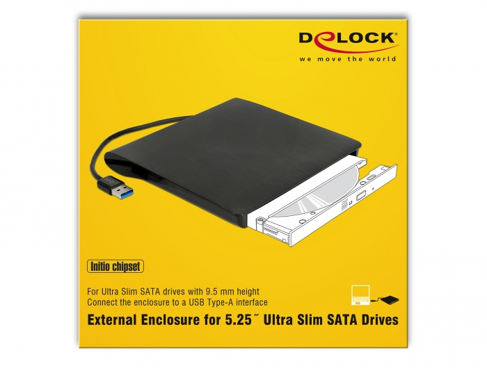Delock Externes Gehäuse 5,25" Ultra Slim SATA auf USB 3.0 Schwarz
