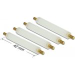 Delock Abstandshalter M2.5 x M3, Sechskant, Außen / Außen, 42 mm natur 4 Stück (60238)