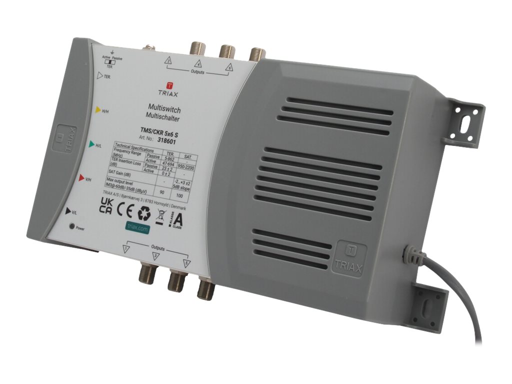 Triax TMS/CKR 5x6 S Multischalter 5 Eingänge / 6 Ausgänge, Grau/Weiß