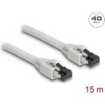 Delock RJ45 Netzwerkkabel Cat.8.1 S/FTP 15 m bis 40 Gbps grau (80565)