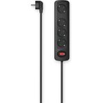 Hama Steckdosenleiste, 4-fach, Schalter, Wandmontage, 1,5 m, Schwarz (00223052)