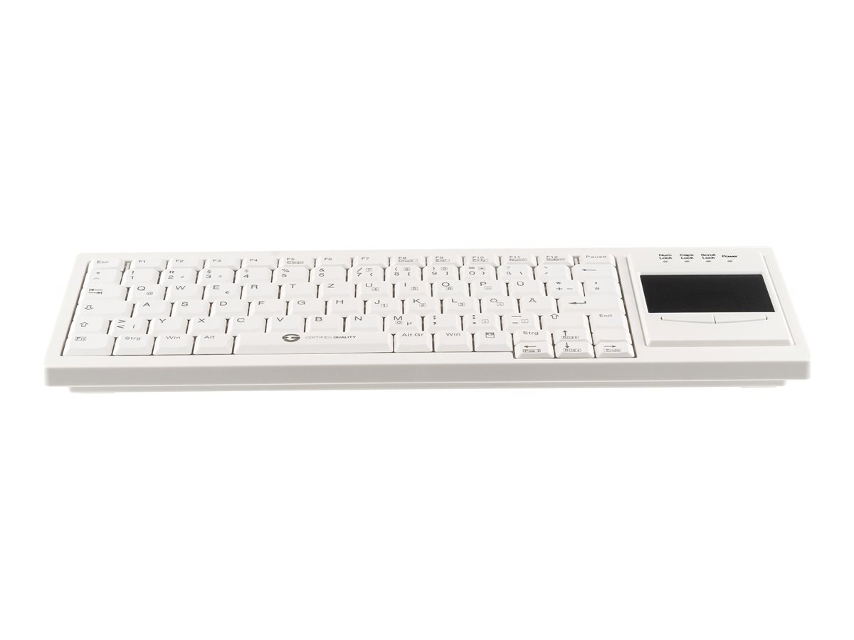 Gett CleanType Xtra Touch Tastatur mit Touchpad USB QWERTZ Weiß