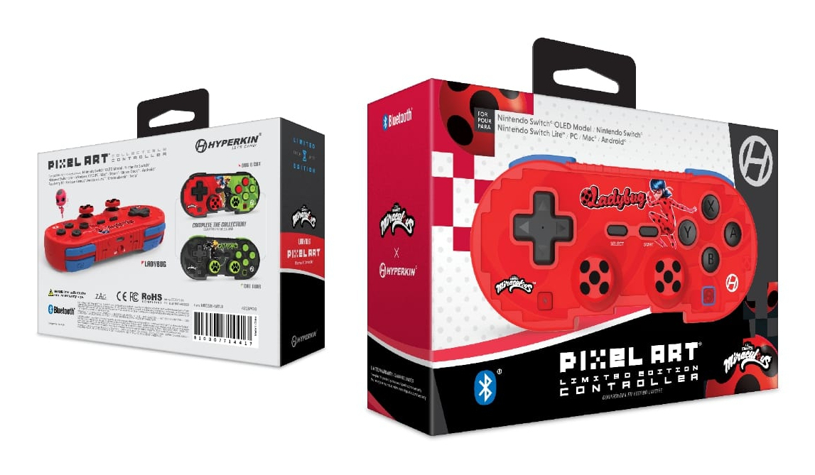 Hyperkin Miraculous Wireless Ladybug Gamepad Bluetooth Schwarz, Blau, Rot