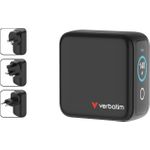 Verbatim Mini GaN Charger 4-Port 140W mit Display EU/UK/US Ladegerät