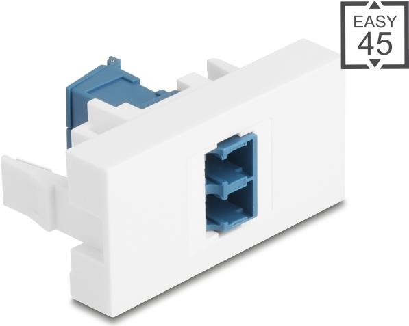 Delock Easy 45 Modul LC Duplex Buchse zu mit Laserschutzklappe innen blau (90876)